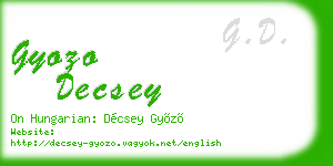 gyozo decsey business card