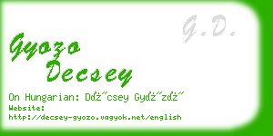 gyozo decsey business card